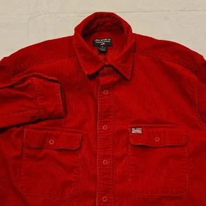 Polo Jeans Co. Men's Vintage Red Corduroy Long Sleeve Button-down Shirt M - Picture 1 of 10
