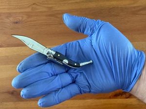 2" Klinge Spanisches Navaja Sevillana Taschenmesser Blau Holz Schuppen mit Ratsche - Bild 1 von 10