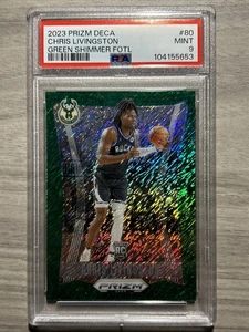 2023 Prizm Deca FOTL Green Shimmer Chris Livingston Bucks Rookie #/12 PSA 9 - Picture 1 of 2