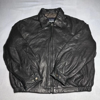 Jos A Bank Sportswear Leather Jacket Mens 2XL Dark Brown Genuine Leather - Image 1 of 4