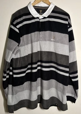 GUINNESS Polo de Rugby Polar para Hombres XXXL 3XL Manga Larga Gris Rayas Foto 1 de 4