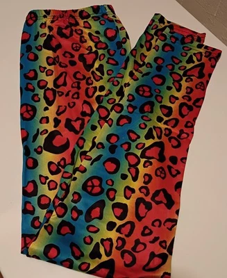 Leggings Mujer Talla Única Colorido Leopardo Estampado Arco Iris Nuevos Foto 1 de 4