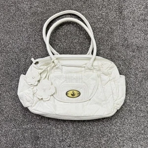 Borsa a tracolla media Y2K vintage ecopelle bianca ciondolo fiore - Foto 1 di 9