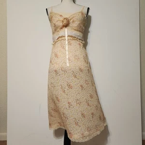 Vintage Y2k French Silk Slip Dress Marco Awen Paris Sz XS Fairy coquette boho - Picture 1 of 18