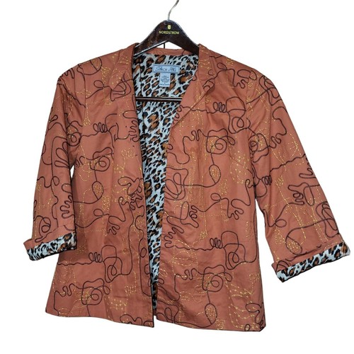VETEMENTS Giacca blazer foderata Birch Hill donna piccola arancione stampa animalier
