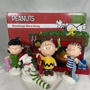 Peanuts Stockings Were Hung Dept 56 Set Of 5 NOS Vintage Christmas Holiday - Picture 1 of 20