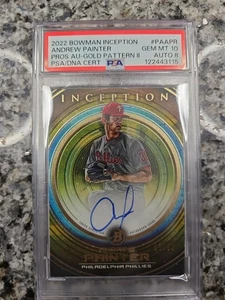 2022 Bowman Inception - Prospect Autographs Andrew Painter #PA-APR Gold Foil /50 - Bild 1 von 2