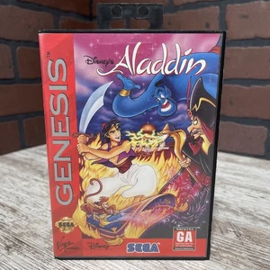Disneys Aladdin (Sega Genesis, 1993) Authentic Hard Case & Cartridge —FAST SHIP! - Picture 1 of 8