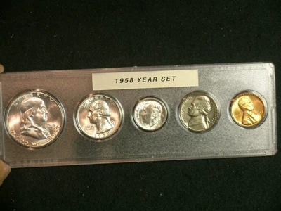 1958-P  Very Choice BU  Philadelphia Mint Year Set                  -    58P44 - Image 1 of 4