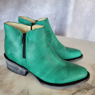 RL Jade Green Genuine Leather Western Ankle Boots Size 6.5 - Image 1 of 4