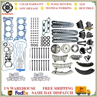 Head Gasket Timing Chain Set For 3.6L 2009-2016 Chevrolet Buick GMC Enclave - Image 1 of 4