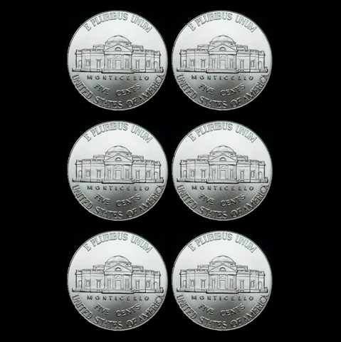 2010 2011 2012 P+D Jefferson Nickel Set ~ P+D Coins from Bank Rolls (Six Coins) Cover