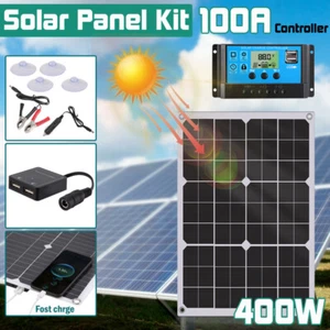 400W Solar Panel Kit 100A 12V Battery Charger Controller Caravan Boat RV Outdoor - Picture 1 of 16