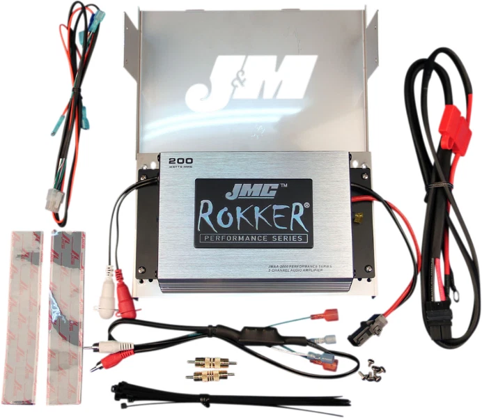 J&M JMC ROKKER 200 W 2-Channel Amplifier Kit Harley Batwing 98-13 - Image 1 of 1