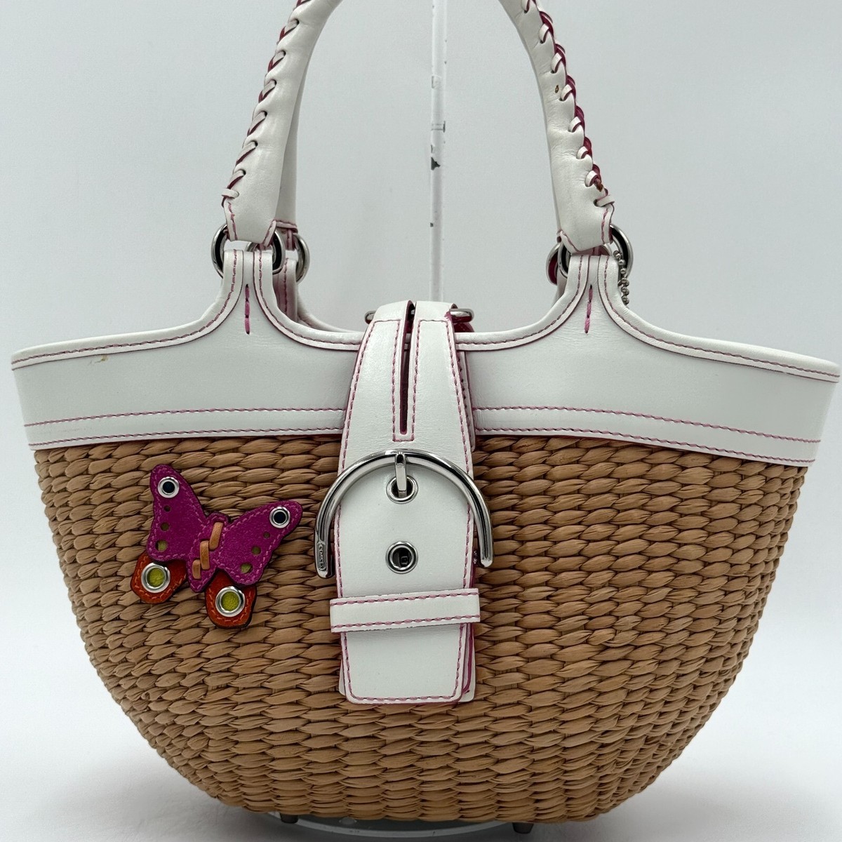 バッグ Vintage Coach Butterfly Handbag Leather Coach Butterfly Leather Exterior Tote Bags & Handbags for