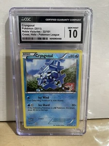 Pokemon CGC 10 GM Cryogonal 32/101 Cross Holo League Noble Victories - Very Rare - Picture 1 of 2