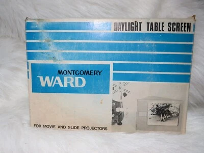 VINTAGE MONTGOMERY WARD DAYLIGHT TABLE SCREEN FOR MOVIE & SLIDE PROJECTORS BOXED - Image 1 of 4