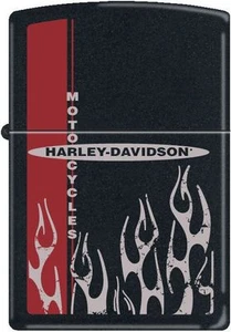 Zippo Harley Davidson Flame Black Matte Windproof Lighter NEW RARE - Picture 1 of 2
