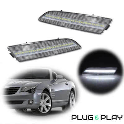 Luces delanteras LED blancas transparentes estilo euro para Chrysler Crossfire 04-08 Foto 1 de 4