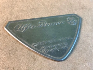 Vintage Alfa Romeo By Liven International Metal Plaque Warranty Card - Picture 1 of 6