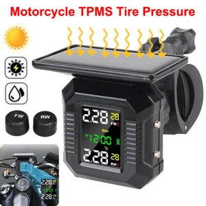 Motorrad Solar TPMS Reifen Druck Überwachung System + Sensoren IP67 Wasserdicht - Bild 1 von 12