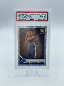 2019 Donruss Optic Zion Williamson Rated Rookie FAST BREAK HOLO RC #158 PSA 10 - Picture 1 of 4