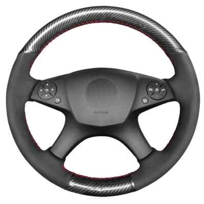 Cubierta de volante de gamuza de fibra de carbono para Mercedes-Benz W204 Clase C C280 C230 Foto 1 de 4