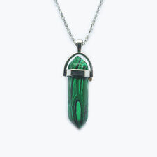 Malachite Crystal Pendulum Silver Plated Jewellery Necklace Women's Gift