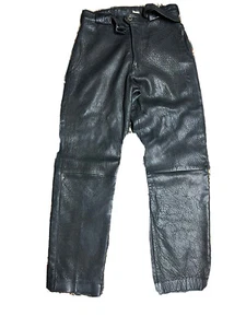 Vintage Les Compagnons Leder. Top Zustand. Männlich Weiblich Schwarze Hose Französisch - Bild 1 von 6
