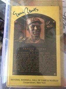 Ernie Banks Hand Signed Baseball Hall Of Fame Postcard - Picture 1 of 1