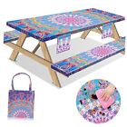  Picnic Table Cover with Bench Covers Fitted 72x30 Inch 72x30 Inch Colorful