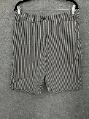 Bermudas deportivas Anne Klein para mujer talla 12 bolsillos negras a rayas elásticas Foto 1 de 4