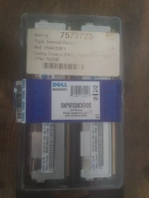 Dell Memory Kit Internal Devices SNP9F030CK2/2G FB-DIMM RAM Module 2GB 240 Pin - Image 1 of 4