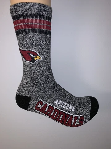 ARIZONA CARDINALS NFL FOOTBALL JERSEY LOGO 4 STRIPE MARBLE CREW LENGTH SOCKS Cover