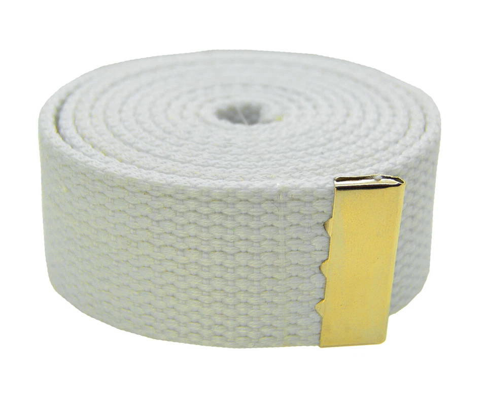 48",54",60",72" "Plain" Gold Slider Canvas Web Belt & Buckle 25 Color - Image 1 of 1