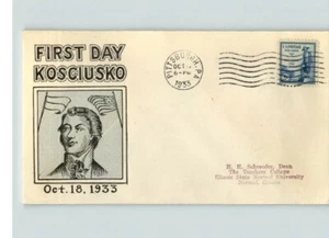 KOSCIUSKO, 1933 # 734 canc. PITTSBURGH, PA, First Day of Issue - Picture 1 of 1