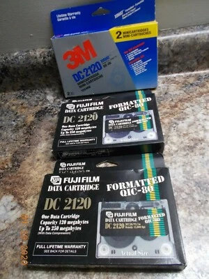 4 New DC2120 Data Cartridges Formatted QIC-80, 120MB: 2 are 3M, 2 are Fujifilm - Image 1 of 3