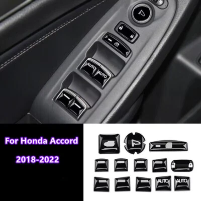 13X Rubber Window Lift Lock Switch Button Trim Cover For Honda Accord 2018-2022 Foto 1 de 2