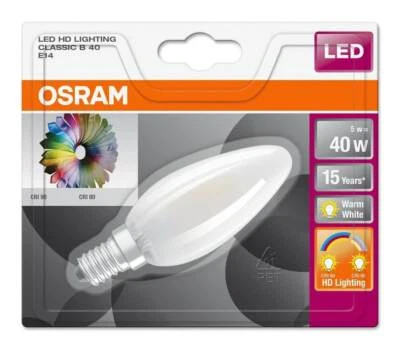 Osram LED Kerze E14 5W 470Lm warmweiss 2700K wie 40W + Ra90 gute Farbwiedergabe - Bild 1 von 3