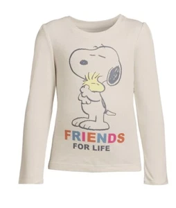 New Girls Snoopy Peanuts Woodstock friends for life Long Sleeve T shirt Sz 5 - Picture 1 of 2