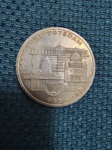 1993 F Germany Silver 10 Deutsche Mark Coin "1000 Years Potsdam", - Picture 1 of 5