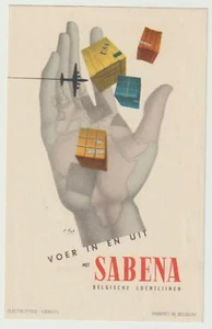 Etiquette de bagage SABENA Belgische luchtlijnen "voer in en uit" - Imagen 1 de 1