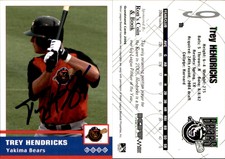 Trey Hendricks Signed 2005 Grandstand Yakima Bears #NNO Card Auto