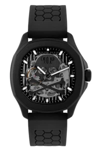 PHILIPP PLEIN SKELETON SPECTRE PWRAA0923 BLACK SILICONE AUTOMATIC WATCH 42 MM - Picture 1 of 19