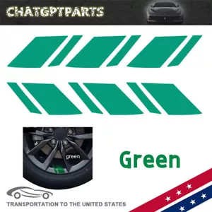 6x Reflective Car Wheel Rim Vinyl Decal Sticker Accessories for 18"-21" TX Green - Picture 1 of 8