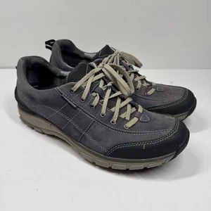 CLARKS Wave Walk Trek Women’s 7W Gray Leather Nubuck Waterproof Lace Shoes 61369 - Picture 1 of 13
