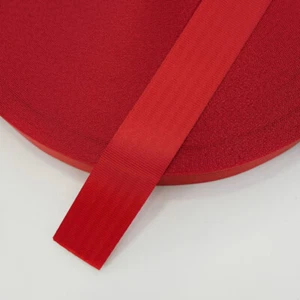 Red - Car Seat Belt Webbing 48mm Wide Satin Finish Sold P/mtr UK Seller - Picture 1 of 2