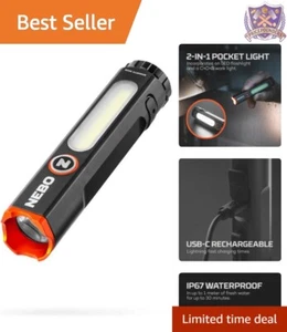 Mini Pocket Flashlight Aluminum 500 Lumens Compact Waterproof Rechargeable Wo... - Picture 1 of 9