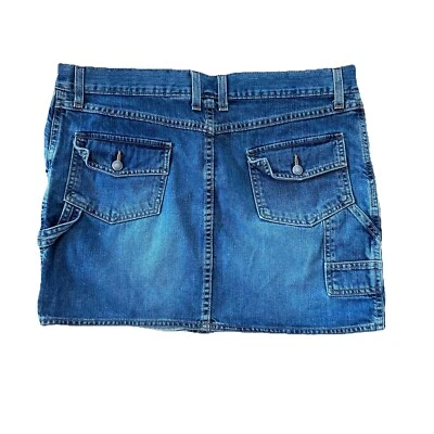 Mini falda cargo vintage Y2k micro talla 10 tiro bajo denim azul marino antiguo indie grunge Foto 1 de 4