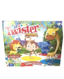 Hasbro 2 Games in 1 Twister Junior Game, Animal Adventure 2-Sided Mat,-NEW - Picture 1 of 3